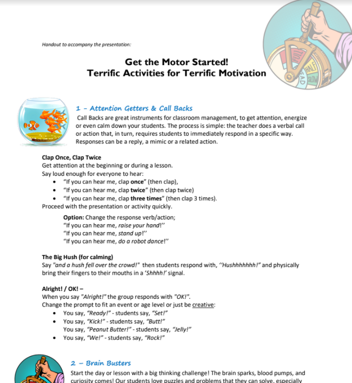 Handout - Get the Motor Started!
